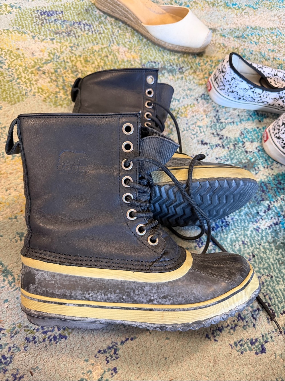 Sorel 1964 Premium Waterproof Leather Winter Boots Black Women’s 8.5